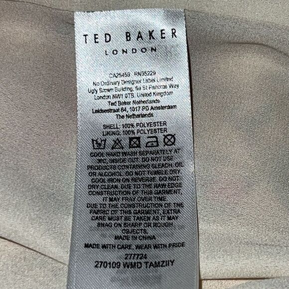 NWT Ted Baker Tamziiy V Neck Tie Front Mini Dress Ted Size 4/ US 12 - Picture 12 of 14